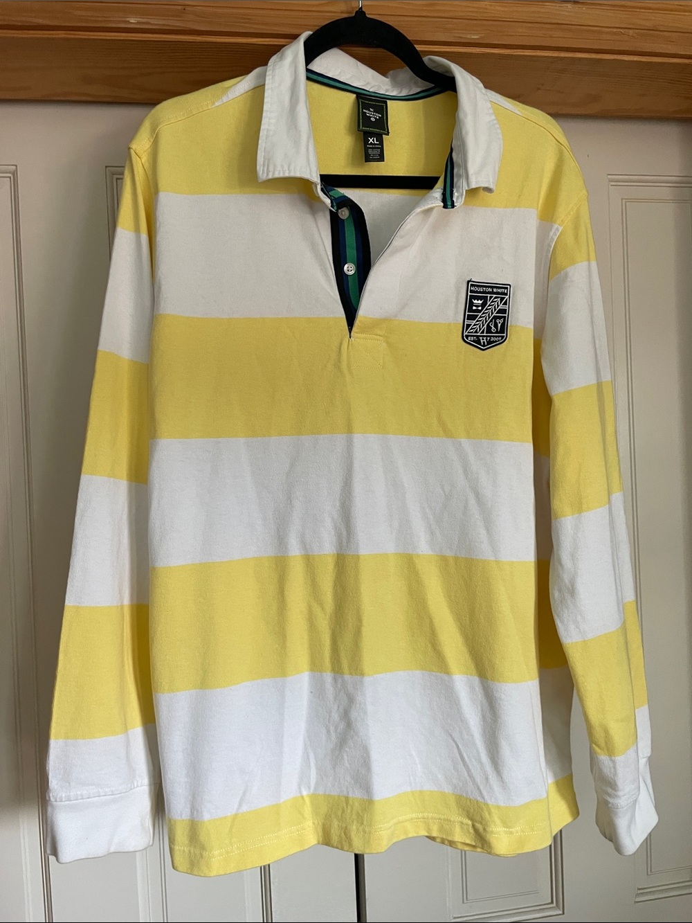 Striped Rugby Polo Shirt - Yellow & White